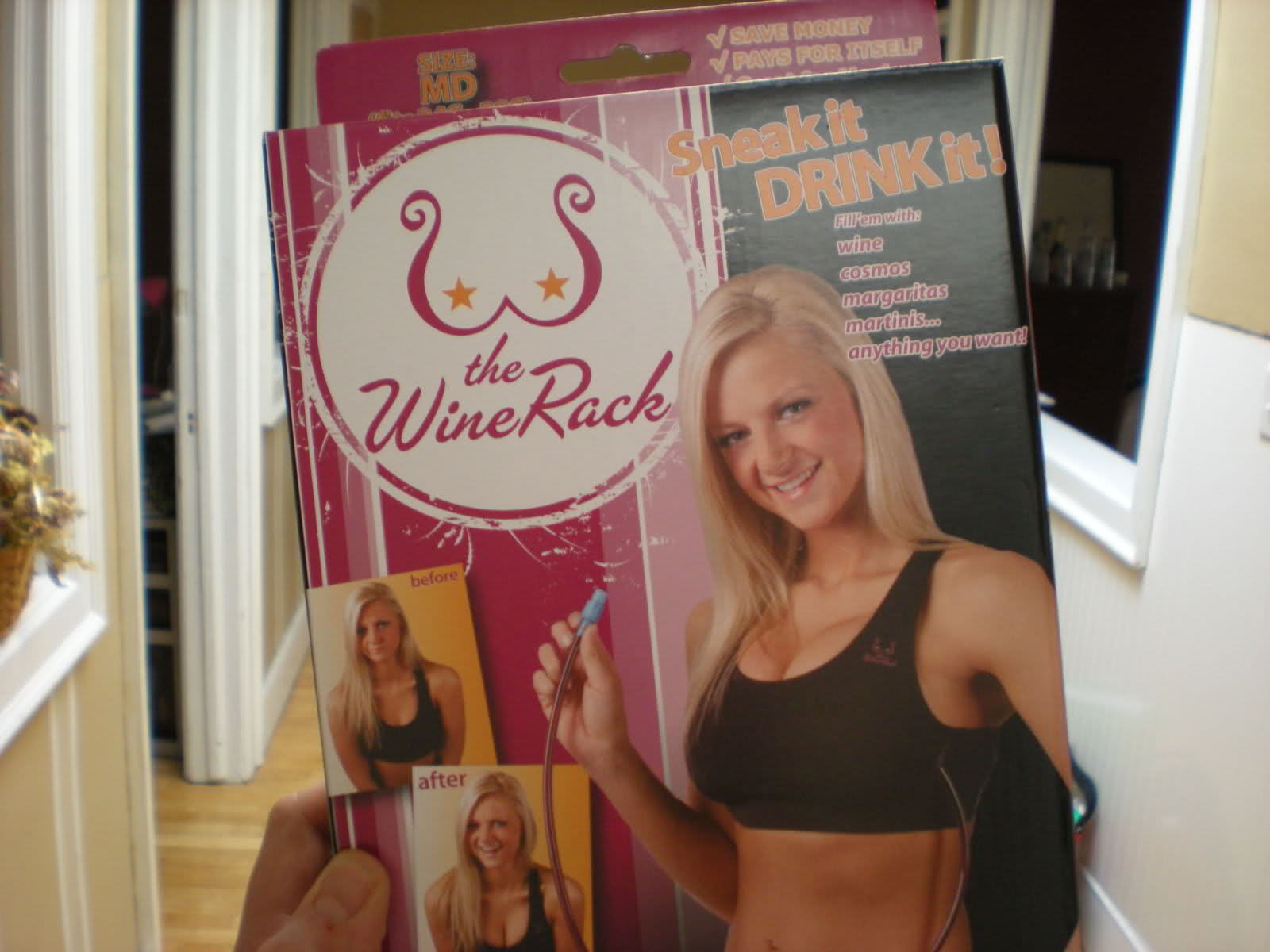 The Original WineRack Booze Bra Flask - The Most Hilarious Way To Sneak In  The Wine!